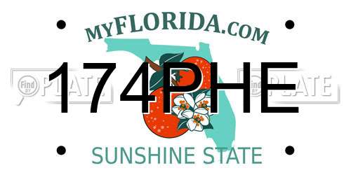 174PHE Florida License Plate