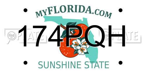 174PQH Florida License Plate
