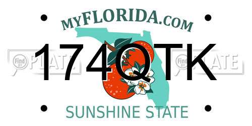 174QTK Florida License Plate