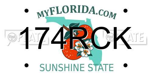 174RCK Florida License Plate