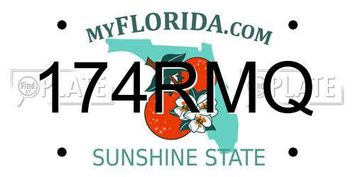 174RMQ Florida License Plate