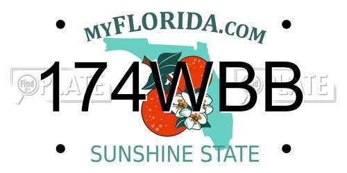 174WBB Florida License Plate