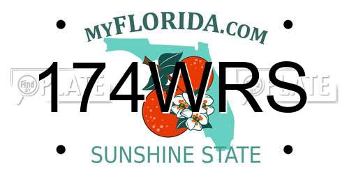 174WRS Florida License Plate