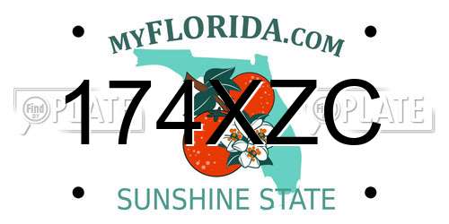 174XZC Florida License Plate