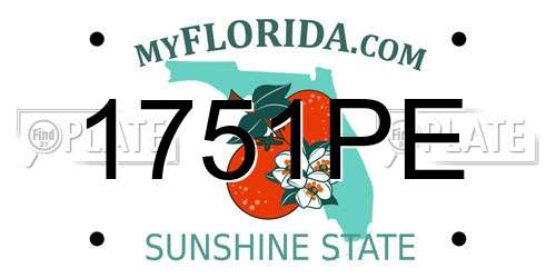1751PE Florida License Plate