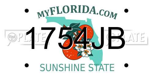 1754JB Florida License Plate