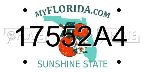 17552A4 Florida License Plate