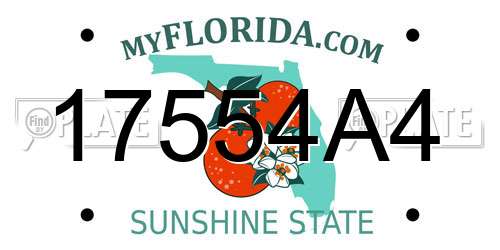 17554A4 Florida License Plate