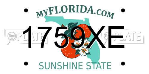1759XE Florida License Plate