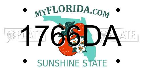 1766DA Florida License Plate