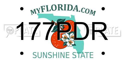 177PDR Florida License Plate