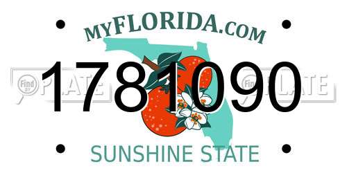 1781090 Florida License Plate