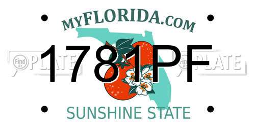 1781PF Florida License Plate