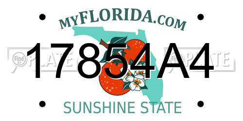 17854A4 Florida License Plate