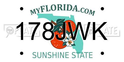 178JWK Florida License Plate