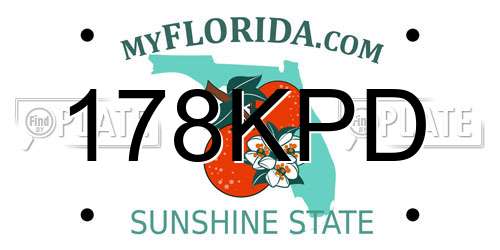 178KPD Florida License Plate