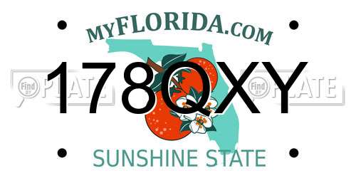178QXY Florida License Plate