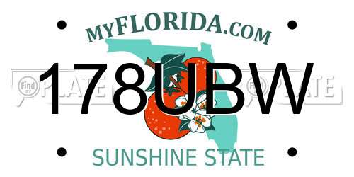 178UBW Florida License Plate