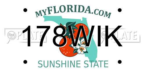 178WIK Florida License Plate