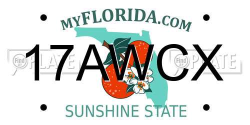 17AWCX Florida License Plate