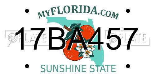 17BA457 Florida License Plate