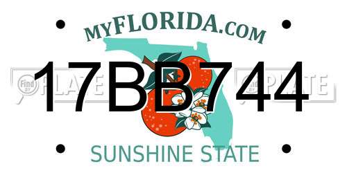 17BB744 Florida License Plate