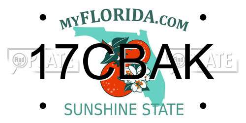 17CBAK Florida License Plate