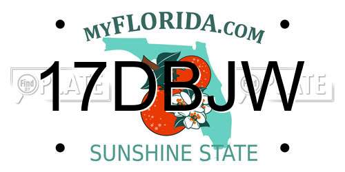 17DBJW Florida License Plate