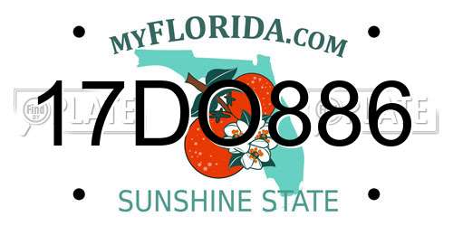 17DO886 Florida License Plate
