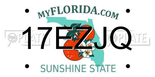 17EZJQ Florida License Plate