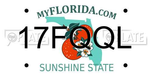 17FQQL Florida License Plate