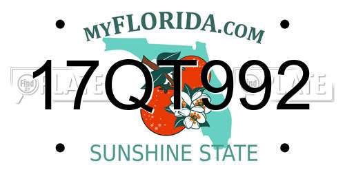 17QT992 Florida License Plate