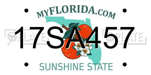 17SA457 Florida License Plate