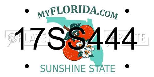 17SS444 Florida License Plate