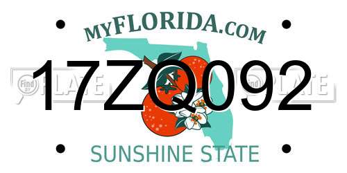 17ZQ092 Florida License Plate