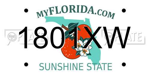 1801XW Florida License Plate