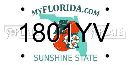 1801YV Florida License Plate