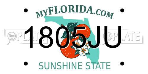 1805JU Florida License Plate