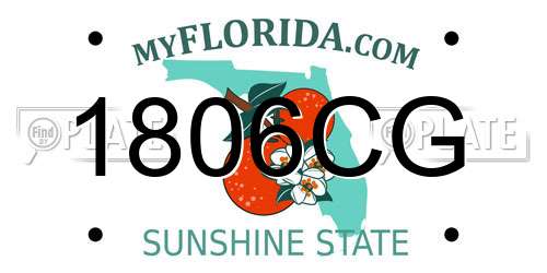 1806CG Florida License Plate