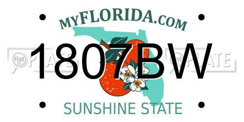 1807BW Florida License Plate