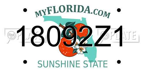 18092Z1 Florida License Plate