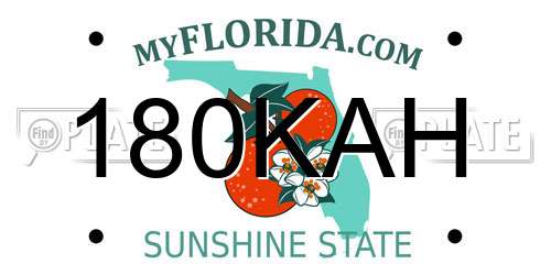 180KAH Florida License Plate