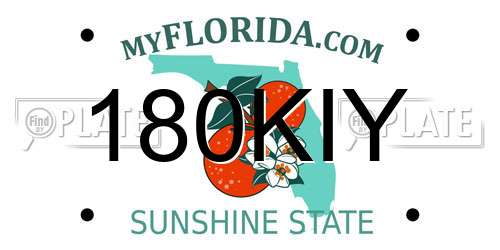 180KIY Florida License Plate