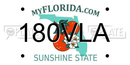 180VLA Florida License Plate
