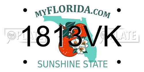 1813VK Florida License Plate