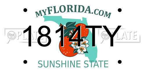 1814TY Florida License Plate