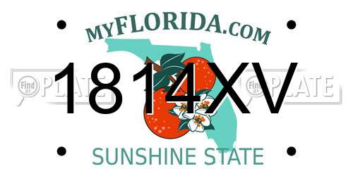 1814XV Florida License Plate