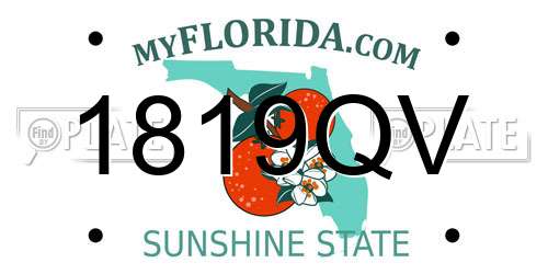 1819QV Florida License Plate