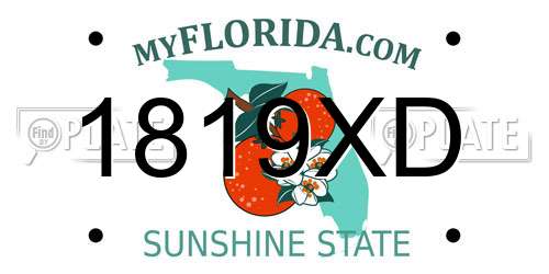 1819XD Florida License Plate