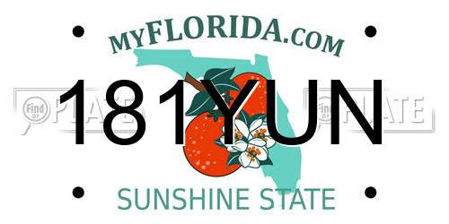 181YUN Florida License Plate